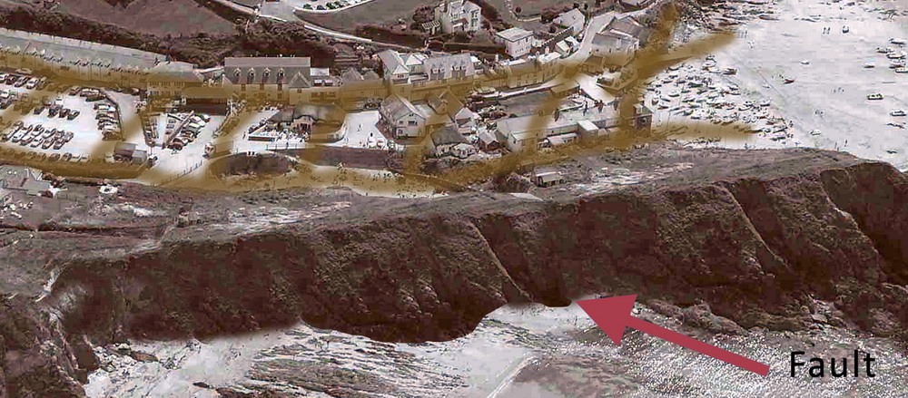 Likely appearance of the village area before the formation of Mouthwell Beach.