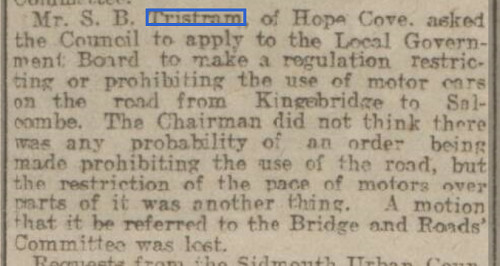 1908 letter to a newspaper about traffic