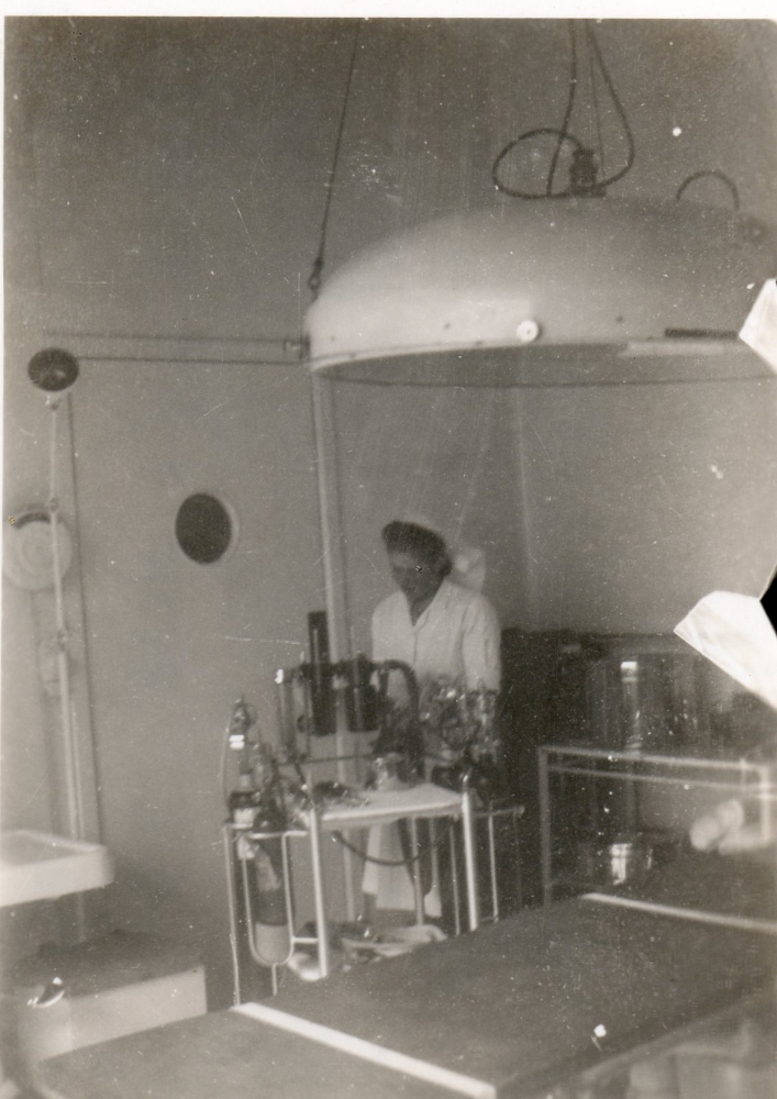 Elaine in the operating theatre