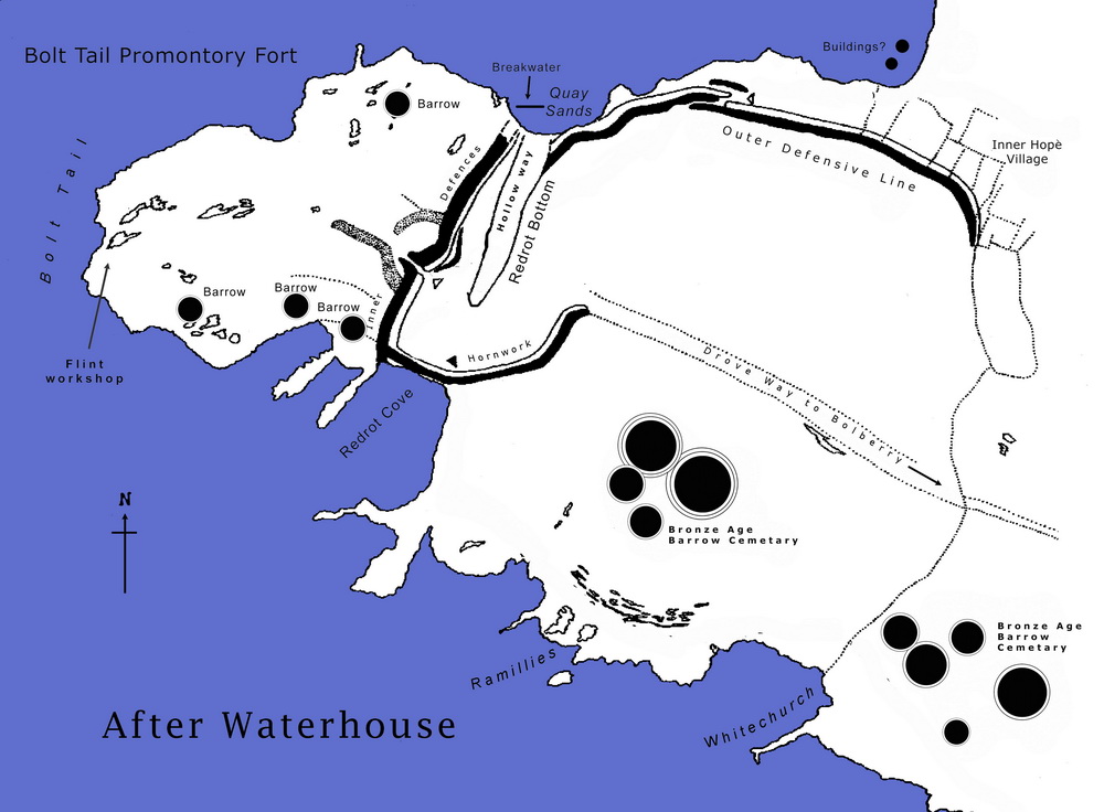 Map of early human activity on Bolt Tail