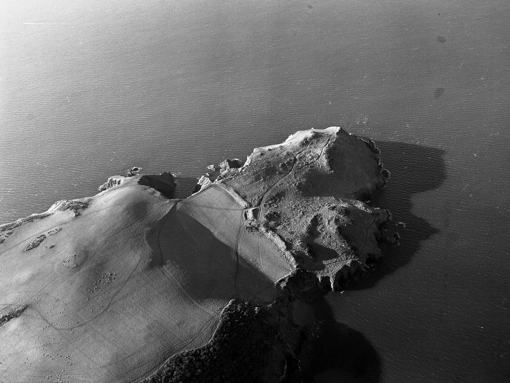 Aerial photo of fortified area on Bolt Tail