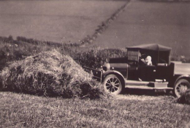 Car acting as a tractor during the War
