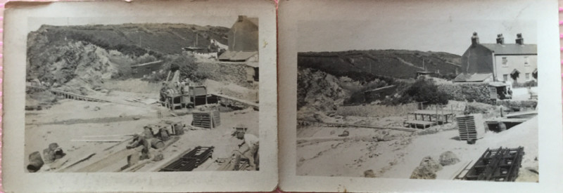 Photos of the construction of the breakwater