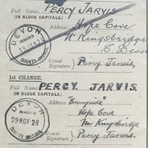 Percy Jarvis driving licence